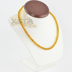 Amber round beads necklace